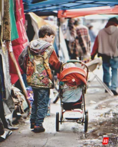 I Met a Lonely Little Boy with a Baby in Stroller Buying Clothes on the Flea Market – I Decided to Follow Him